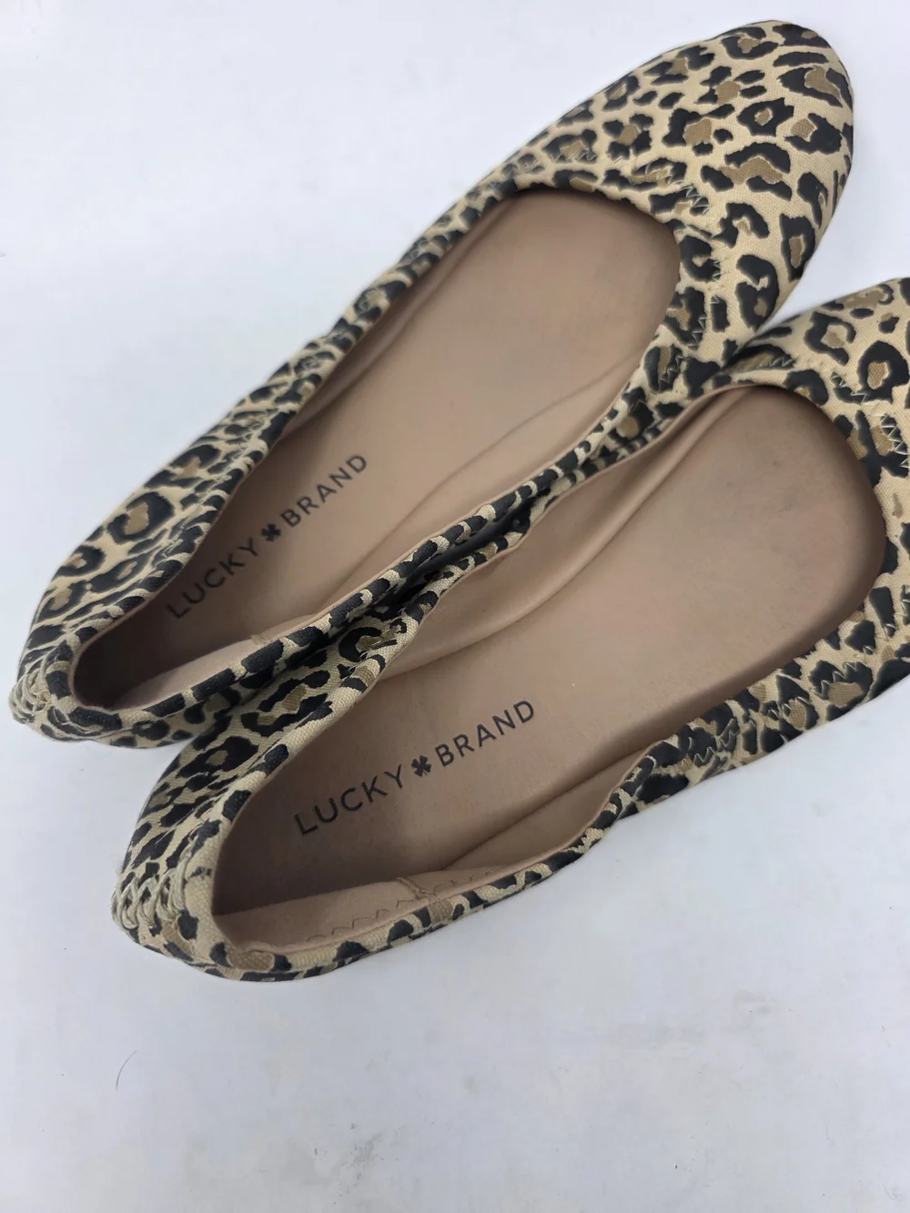 Lucky Brand Leopard Print Ballet Flats Women’s 9/40 Animal Print Slip On Shoe